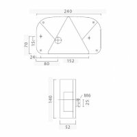 ASP&Ouml;CK - Multipoint II lampa zespolona prawa z podświetlaniem tablicy rejestracyjnej z boku