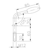 B&Uuml;NTE- Śruba dociskowa M 12.dł :90 mm