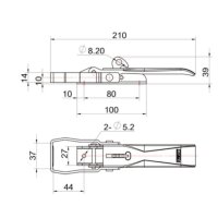 Zamknięcie burty przyczepy 37 x 210 x 39 mm typu ZB-01A/BV 20-1