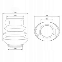Mieszek gumowy do AL-KO 161/251S od roku produkcji 89, FI  49/54 x 129 mm