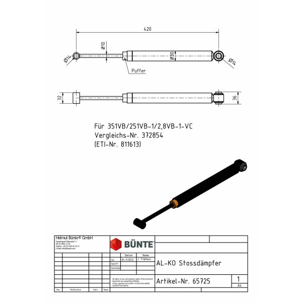 Amortyzator STABILUS do AL-KO 351VB/251VB-1