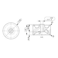 Rolka gumowa slipowa &Oslash; 120 x 67 mm, otw&oacute;r &Oslash; 17 mm