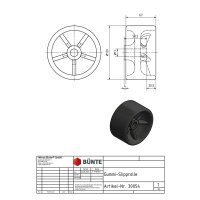 Rolka gumowa slipowa &Oslash; 120 x 67 mm, otw&oacute;r &Oslash; 17 mm