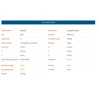 KNOTT - Zaczep kulowy KQ14-A, 1400 kg, kwadrat 50 mm, otwory 12,5 mm
