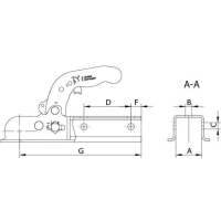KNOTT - Zaczep kulowy KQ14-A,1400 kg, kwadrat 50 mm, otwory 12,5 mm