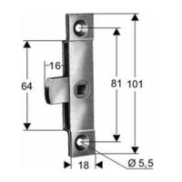 Zamek języczkowy 101 x 18 mm