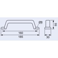 Uchwyt gumowy 185 x 30 x 55 mm