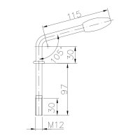 Śruba dociskowa B&Uuml;NTE  M12, długość 127 mm