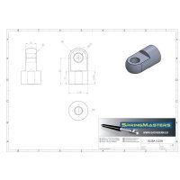 Oczko M8, otwór 8,2 mm, 25 mm, do sprężyny gazowej
