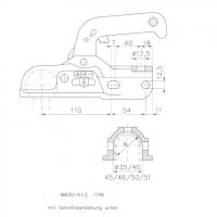 WINTERHOFF - Zaczep kulowy WW 30-K+Z, 3000 kg, FI 35/40/45/46/50/51 z zestawem adapter&oacute;w