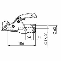 AL-KO - Zaczep kulowy  AK 351, 3500 kg, FI 60 mm, otwory 16 mm