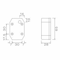 ASP&Ouml;CK Flexipoint I lampa obrysowa z reflektorem, 12V, przew&oacute;d 0,5 m | 31-6509-027