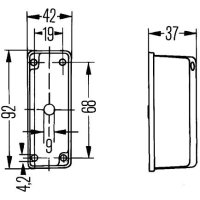 HELLA - Lampa obrysowa czerwona/biała 2XS 005 020-001