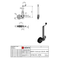 B&Uuml;NTE - Koło podporowe FI 60 mm, automatyczne/uchylne, dopuszczalny nacisk 400kg