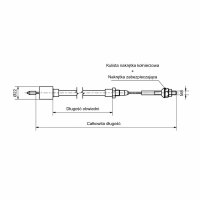 Linka hamulcowa 830/1040 mm z cylinderkiem 22 mm | 33921-1.07