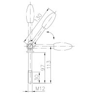 BÜNTE - Śruba dociskowa przegubowa M12, dł: 113 mm