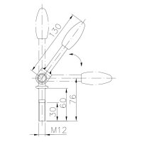 BÜNTE- Śruba dociskowa przegubowa M12,dł: 76 mm