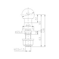 ALBE - Kula zaczepowa, 3500kg, o średnicy 50mm