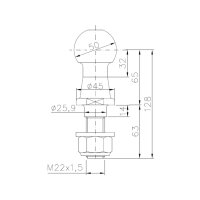 ALBE - Kula zaczepowa FI 50 mm, 3500kg