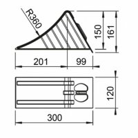 AL-KO UK 36 klin pod koła, 120 x 300 x 161 mm, metalowy, 244373
