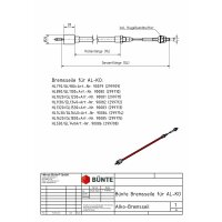 Linka hamulcowa dł. 890/1100 mm do AL-KO z cylinderkiem 26 mm, 299710