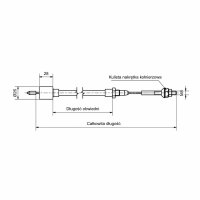 Linka hamulcowa 1320/1530 mm z cylinderkiem 26 mm do AL-KO, 299713