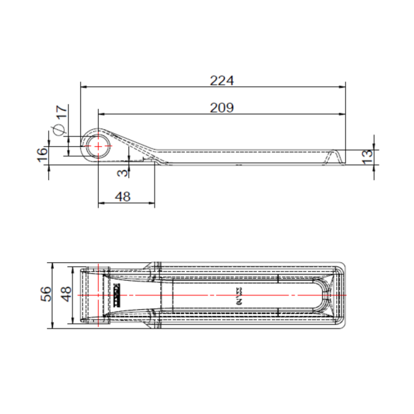 Zawias drzwiowy 45-92mm, aluminium