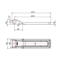 Zawias drzwiowy 45-92mm, aluminium