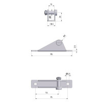 Krzywka mocująca do sprężyny gazowej metalowa