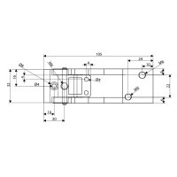 Aluminiowy zawias odlewny 33,5 x 111mm