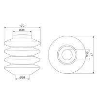 Mieszek gumowy do AL-KO 120/160/200 SR, 60/90/250 S, 1,3/2,0/101/102 VB, FI 30/40 x 100 mm