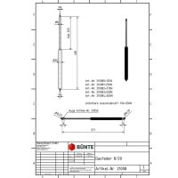 Sprężyna gazowa Typ 8/20, dł. 485 mm, skok 220 mm, gwint...