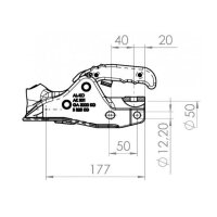 AL-KO - Zaczep kulowy AK 301, 3000 kg, FI 50 mm, otwory 12 mm