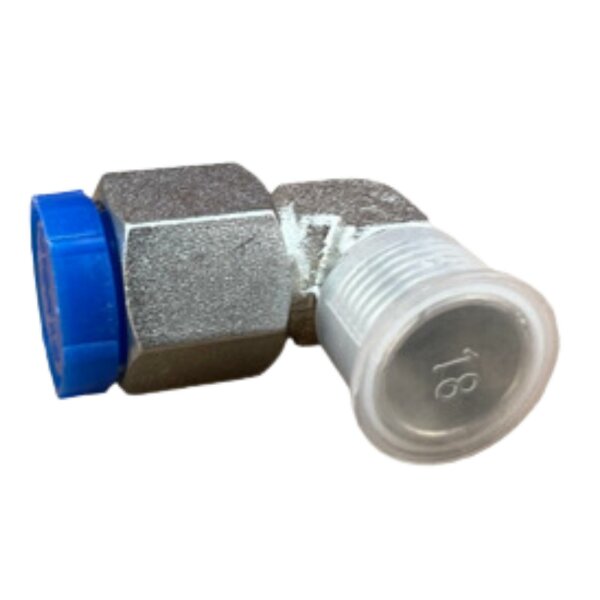 Redukcja hydrauliczna kolankowa 90 stopni M18 x 1,5 zew. - M18 x 1,5 wew. nakrętka obrotowa