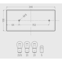 GEKA - Lampa zespolona 4-segmentowa, prawa, BBSKN 246R/B