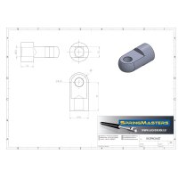 Oczko M10, otwór 8,2 mm, długość 27 mm, do sprężyny gazowej