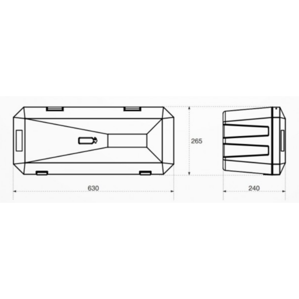 Pojemnik na gaśnicę STABILO 630 x 265 x 240 mm